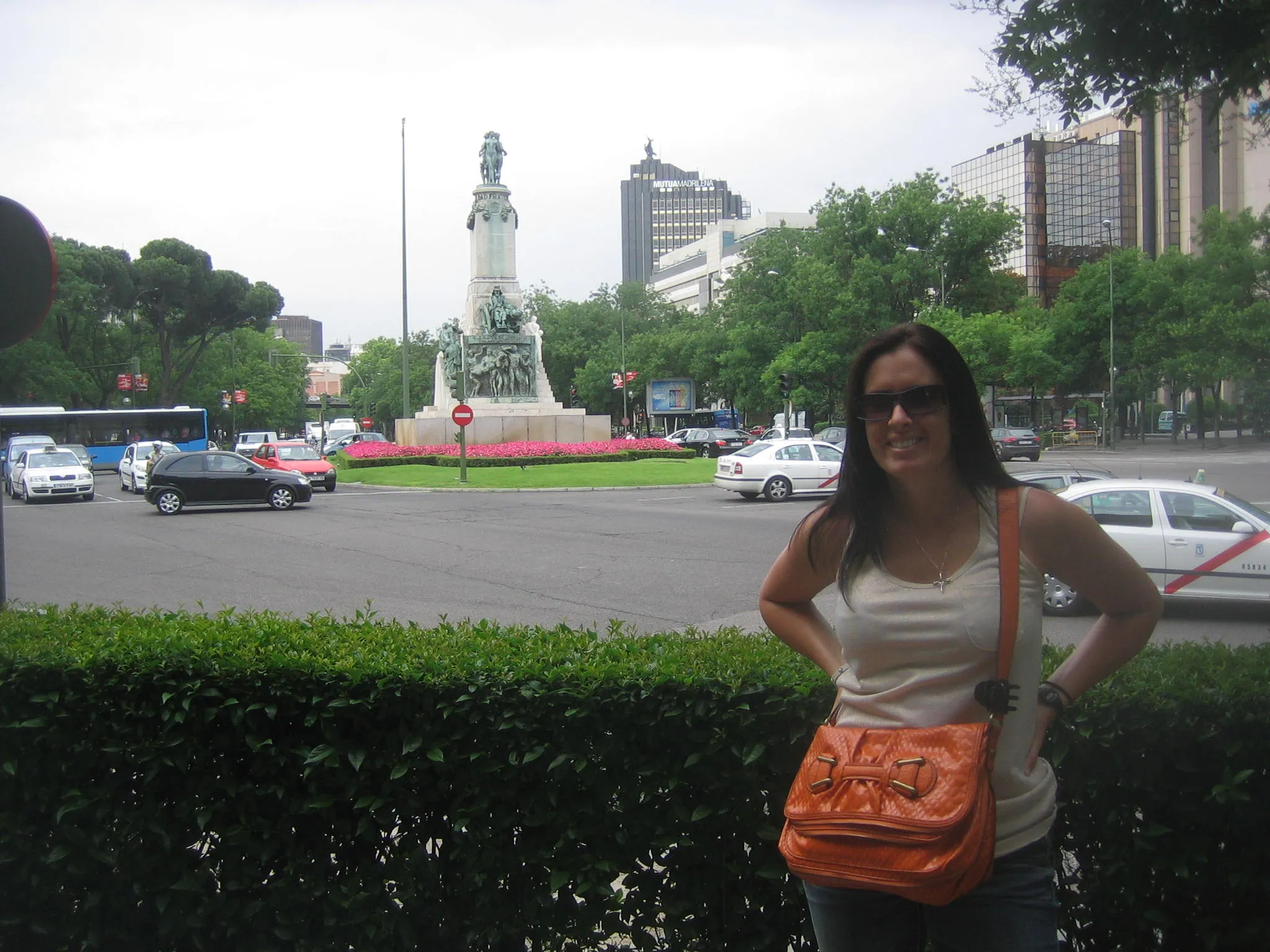 My sister posing in Madrid
